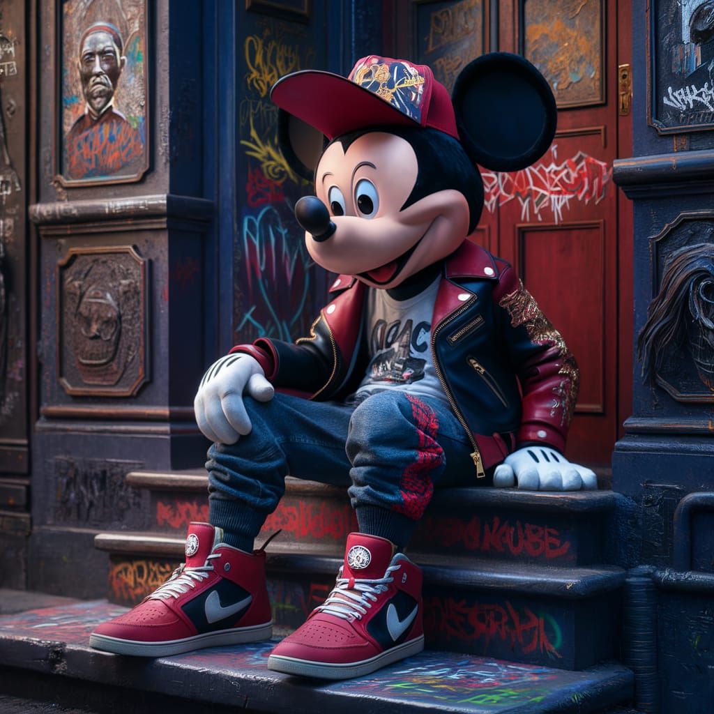 Mickey Mouse as Hip Hop Artist, Matte Painting