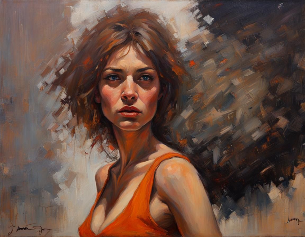 Contemplative Woman in Gurney-Inspired Oil Painting