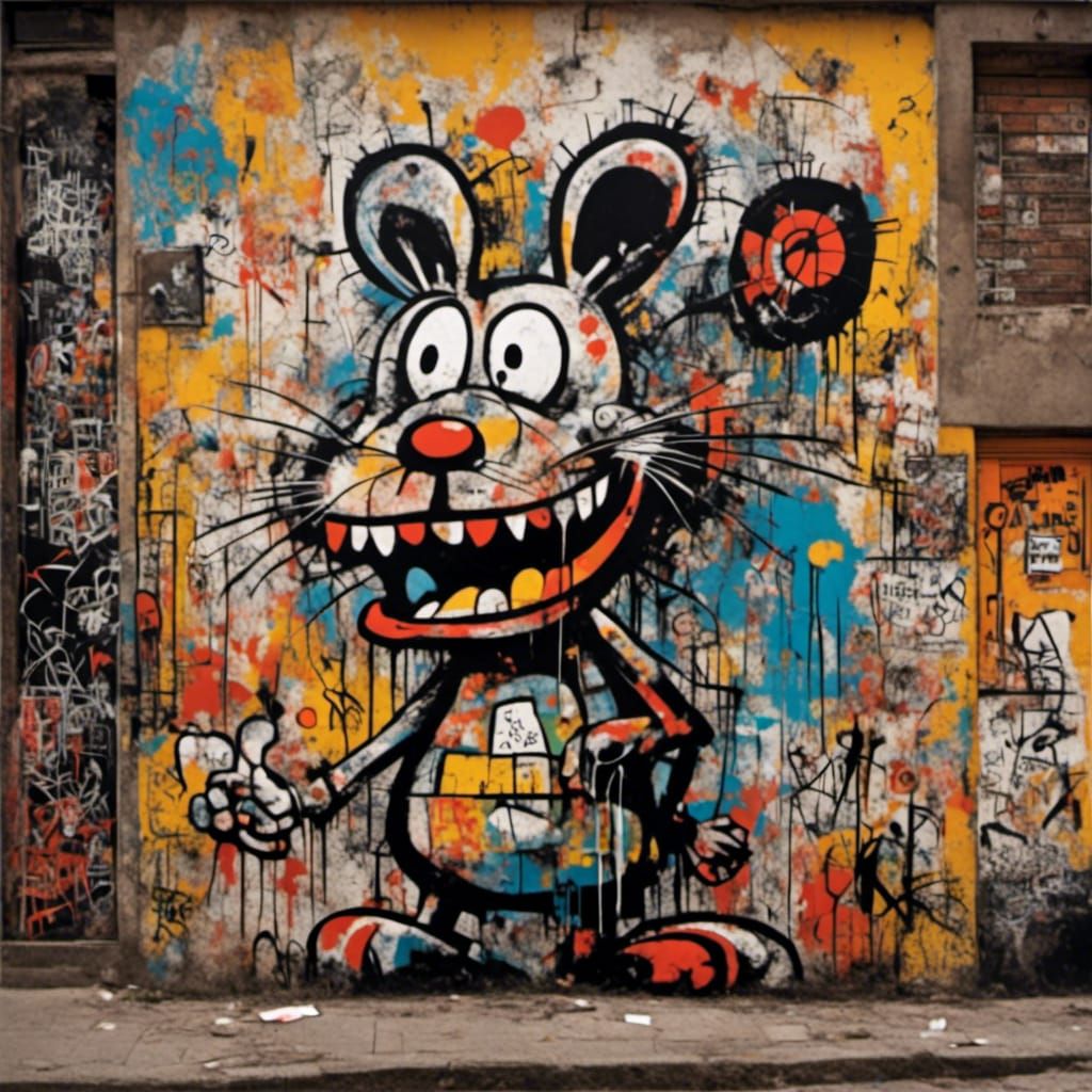 Neo-Expressionist Ratfink Character Illustration