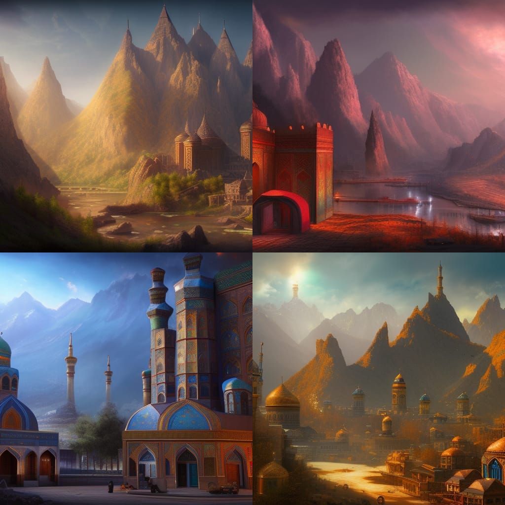 Fantastical Iranian Cheetah: Detailed Matte Painting