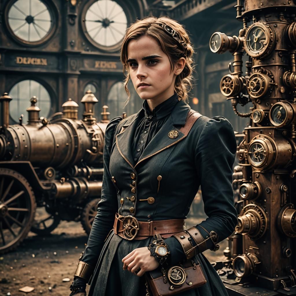 Emma Watson in Steampunk Cinematic Style