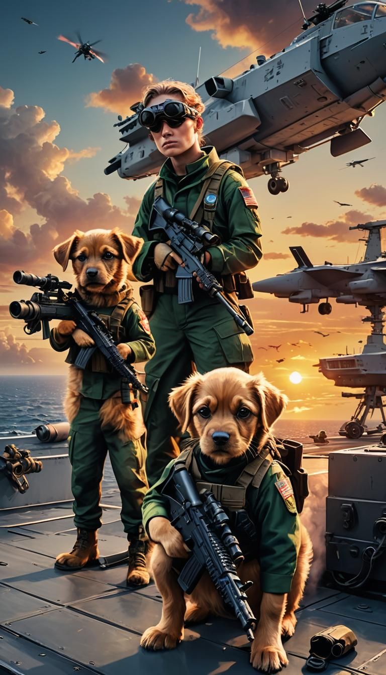 Puppies as Navy Seals: A Matte Painting Concept