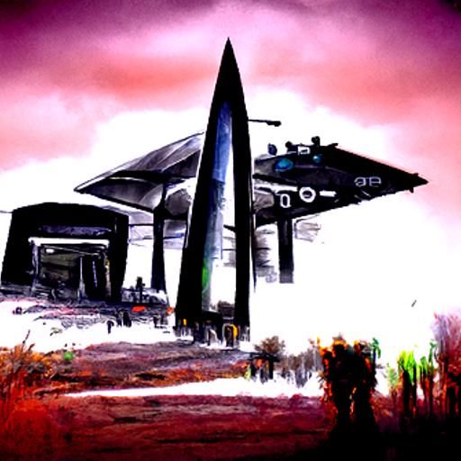 Futuristic Sci-Fi Military Base Digital Art