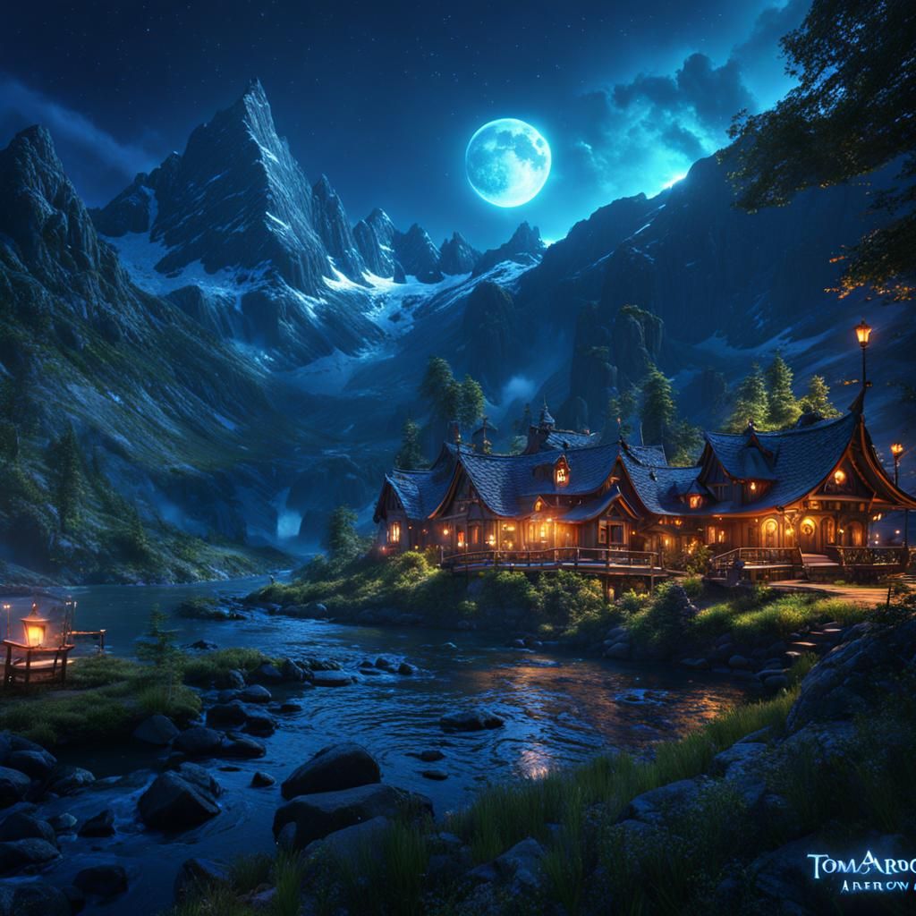 Fantastical Goodnight Scene in Detailed Matte Painting