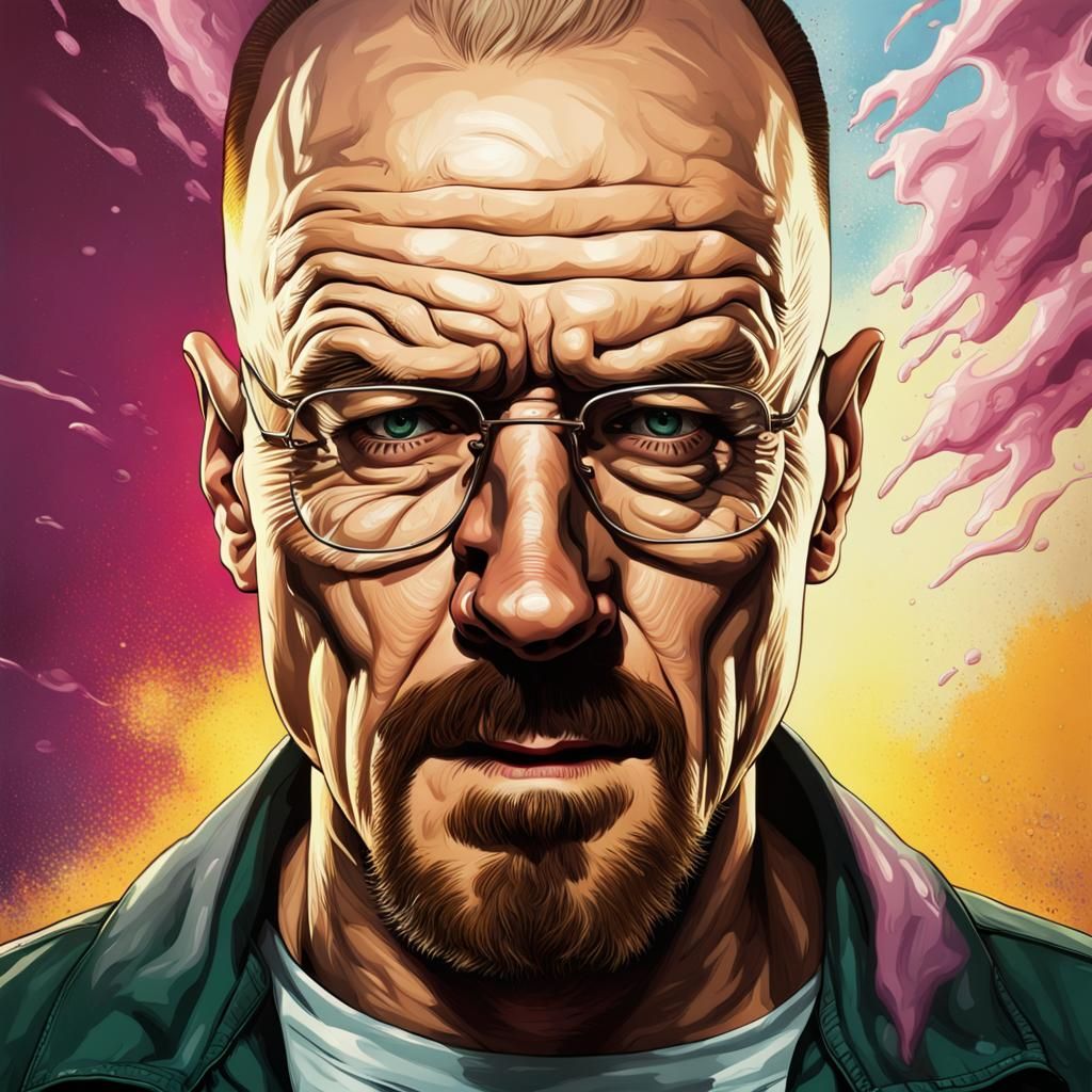 Breaking Bad Hyperrealistic Splash Art Portrait