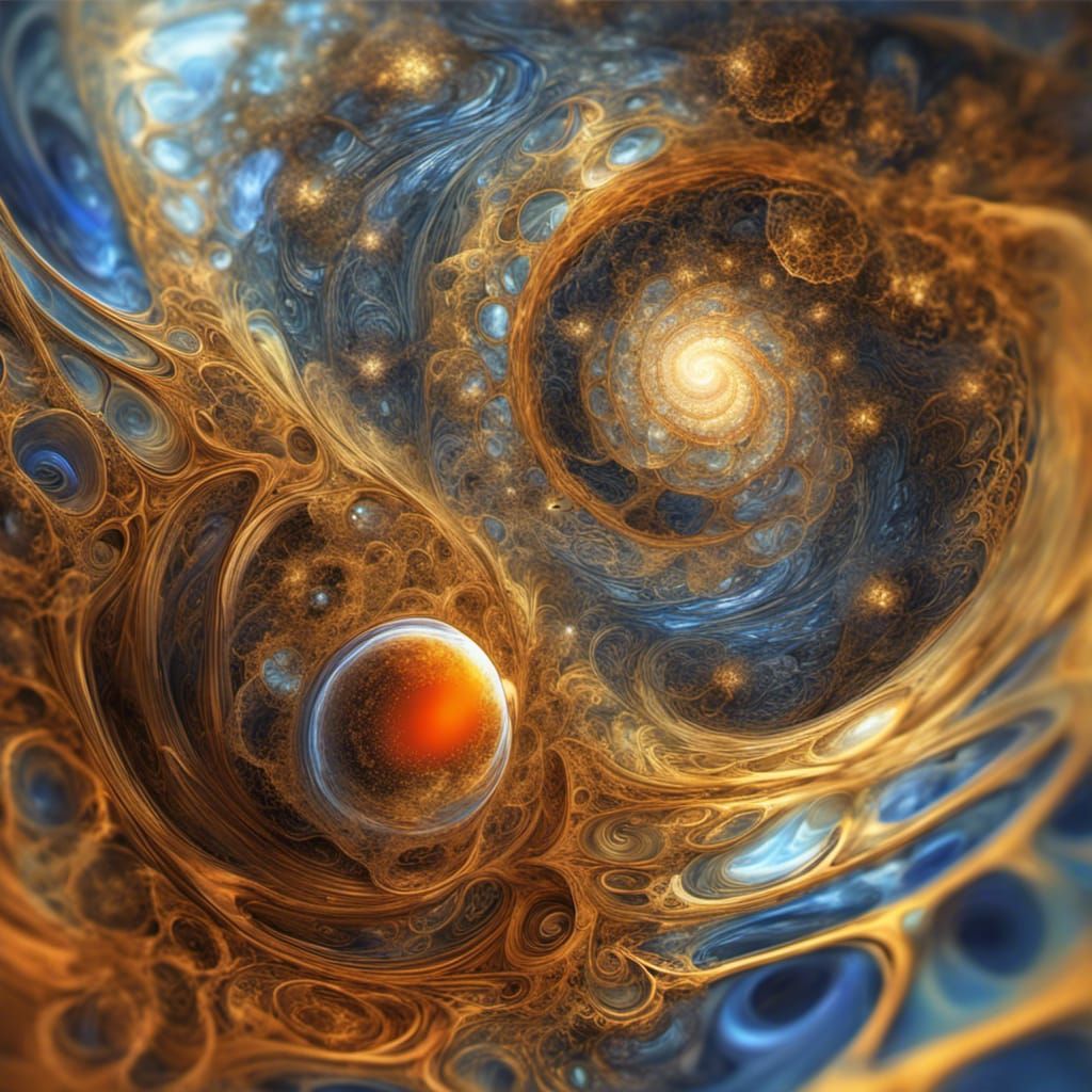 Abstract Fractal Painting in Magical Realism