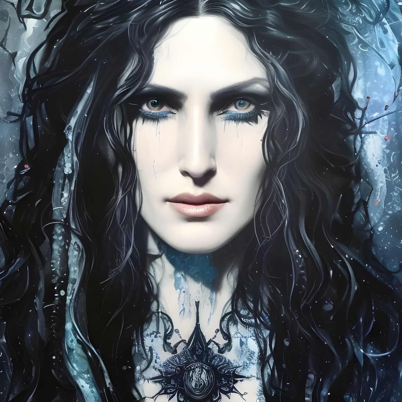 Yennefer of Vengerberg Portrait in Digital Painting Style