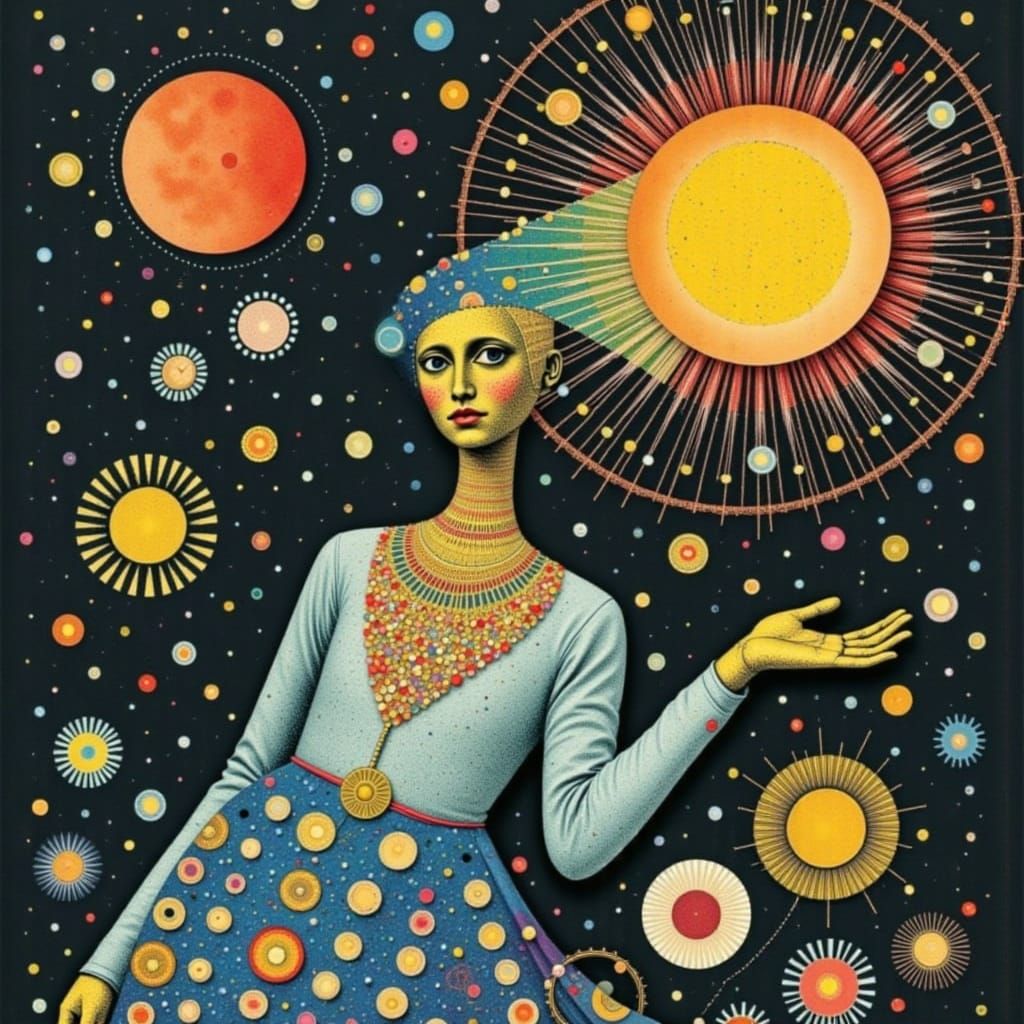 Surreal Android Collage with Glitch Art Elements