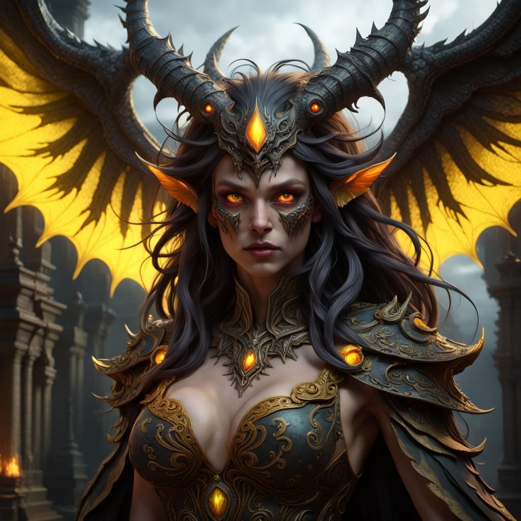 Wind Demon with Yellow Eyes: Digital Art