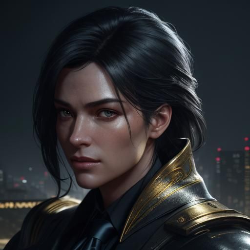 Alain Delon Portrait in Mixed Media Style