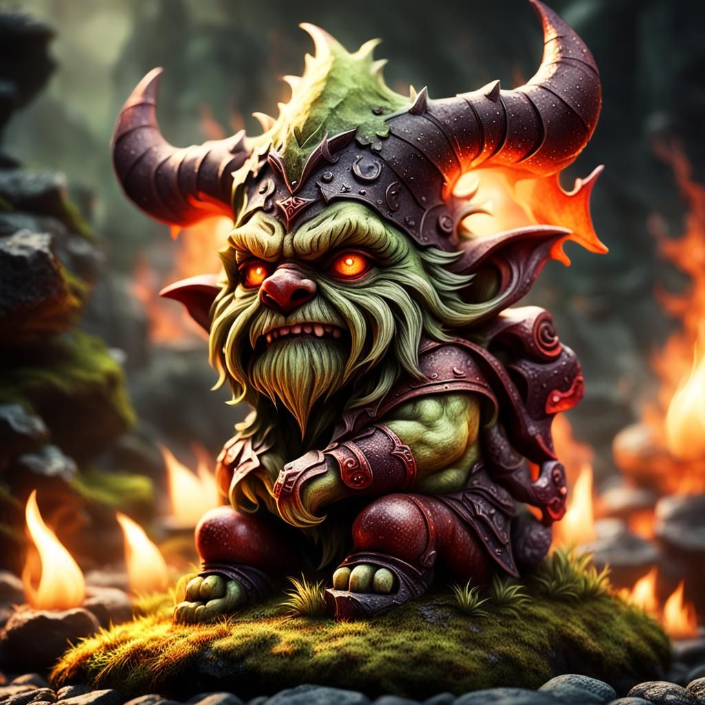Eerie Baby-Faced Devil Gnome in Hyper-Realistic Style