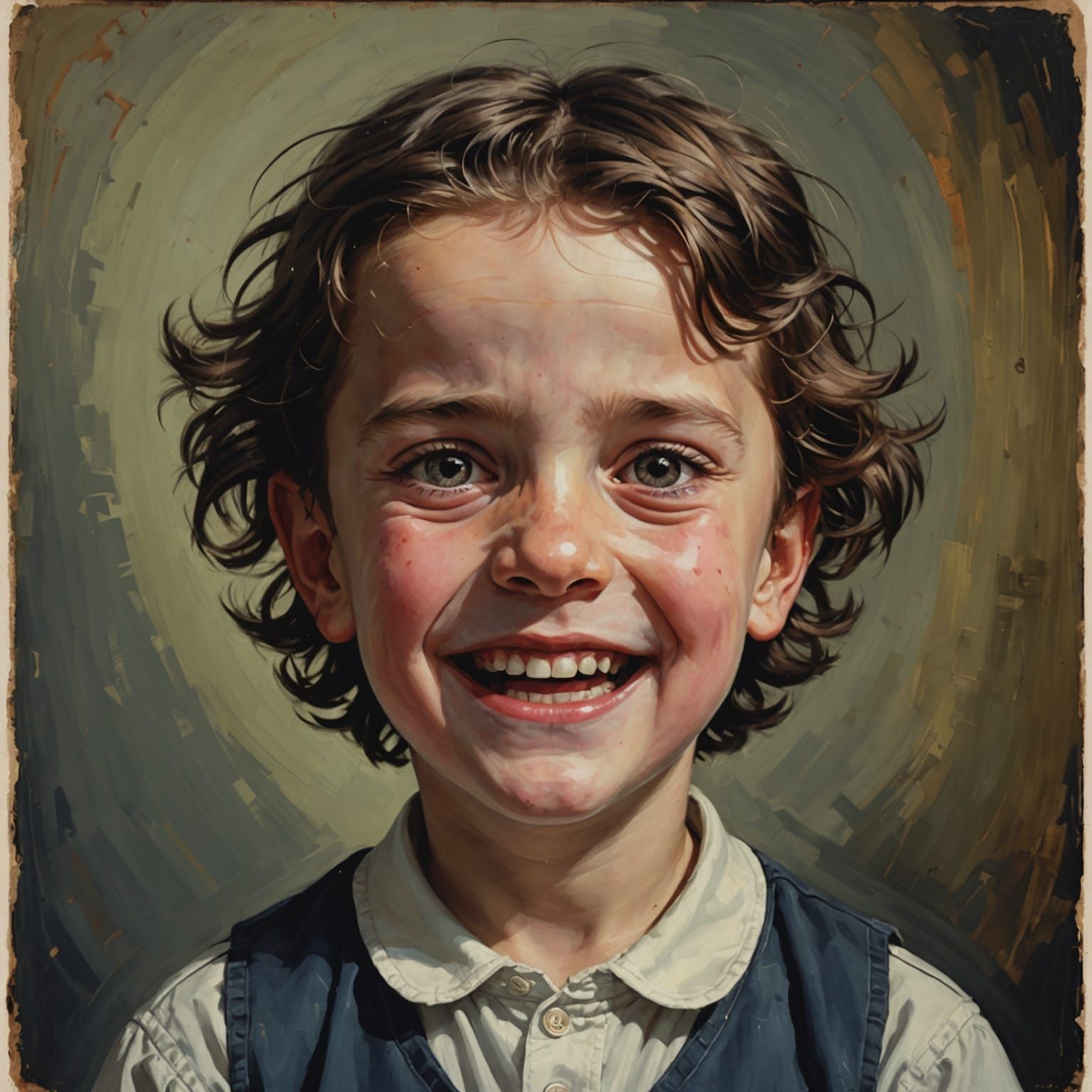 Evil Child Portrait in a Dark Art Style