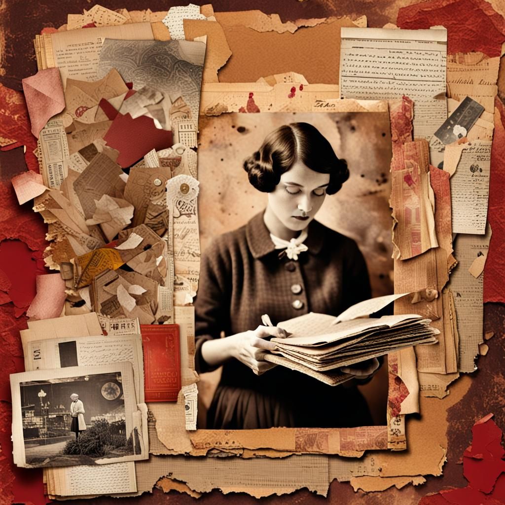 Vintage Mixed Media Collage with Scrapbook