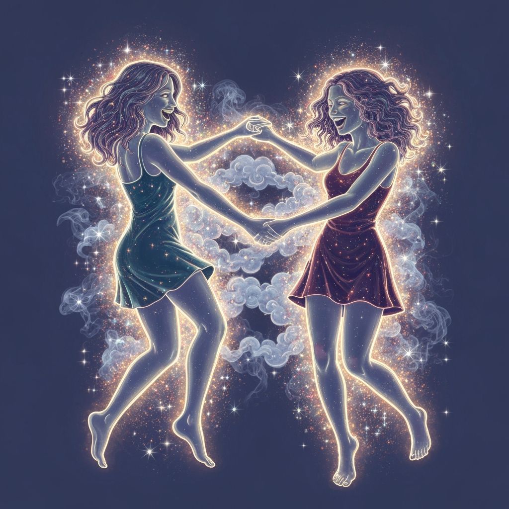 Ghost Women Dancing in Shimmering Lights