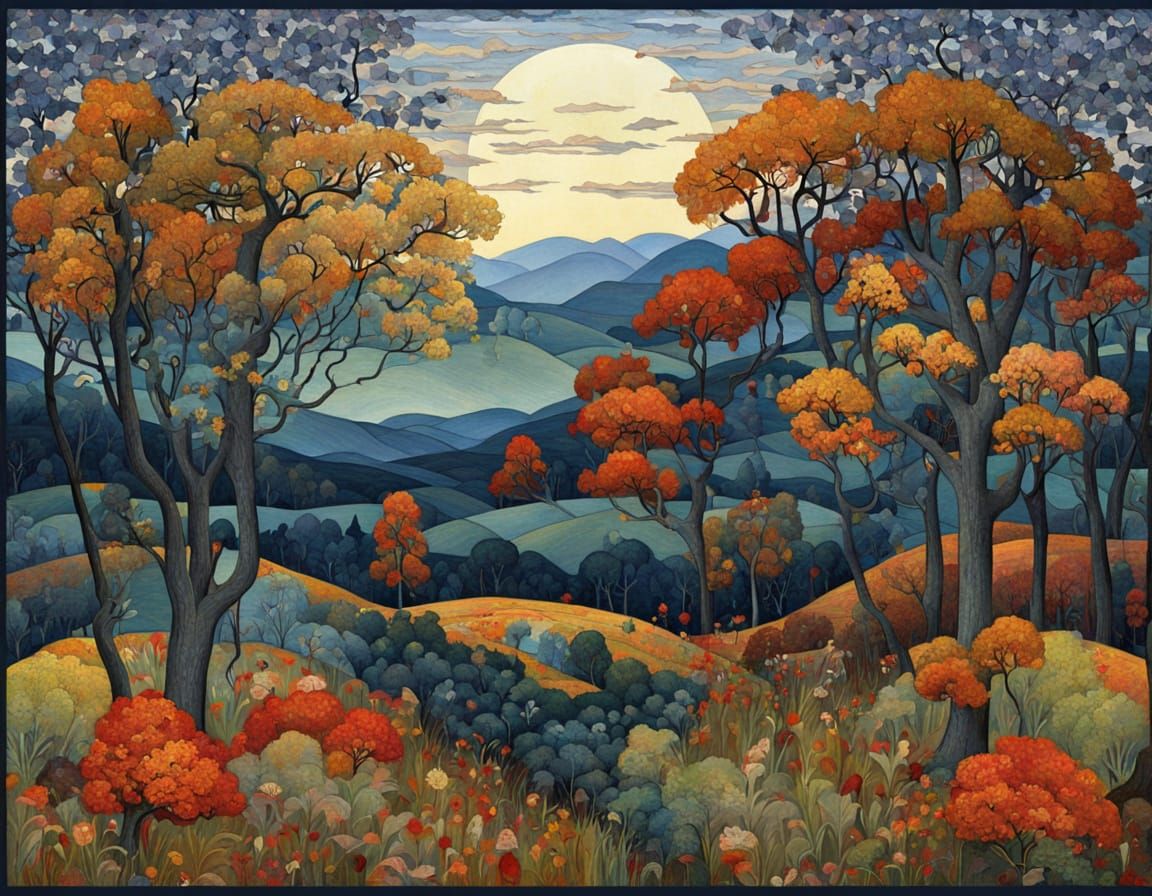 Autumn Landscape in a Victorian Aesthetic