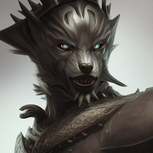 Detailed Werewolf Character Portrait in Dark Fantasy Style