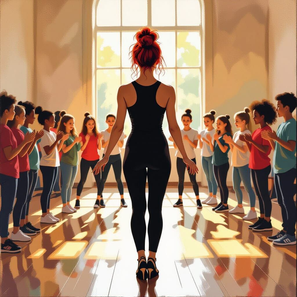 Tap Dance Class in Gurney Oil Painting Style