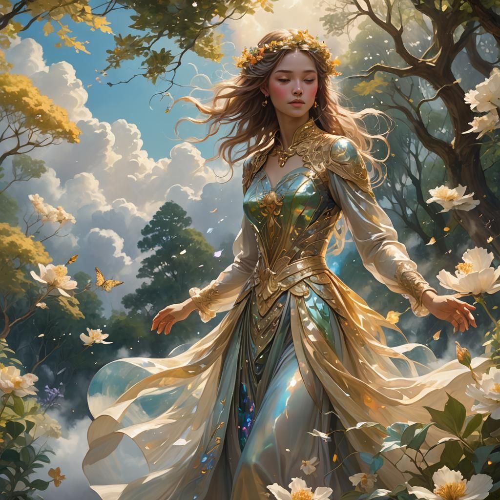 Ethereal Being in Mystical Realm Concept Art