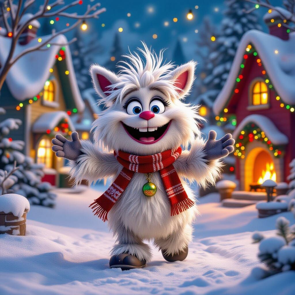 Whoville Creature Celebrating Christmas in Woodstock Style