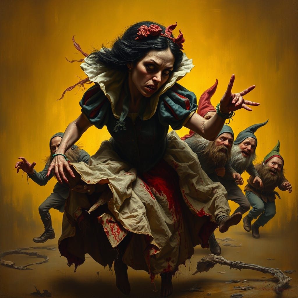 Grotesque Snow White in a Haunting Dutch Masters-Inspired Oi...