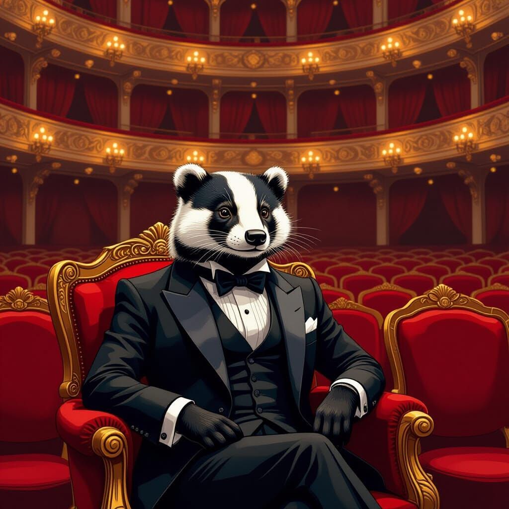 Badger in Evening Suit at the Opera