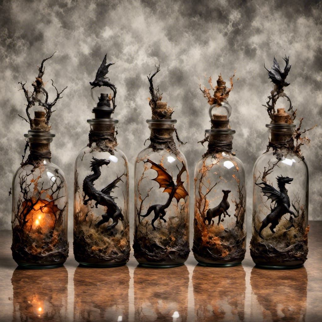 Sherlock Holmes Dioramas in Glass Bottles