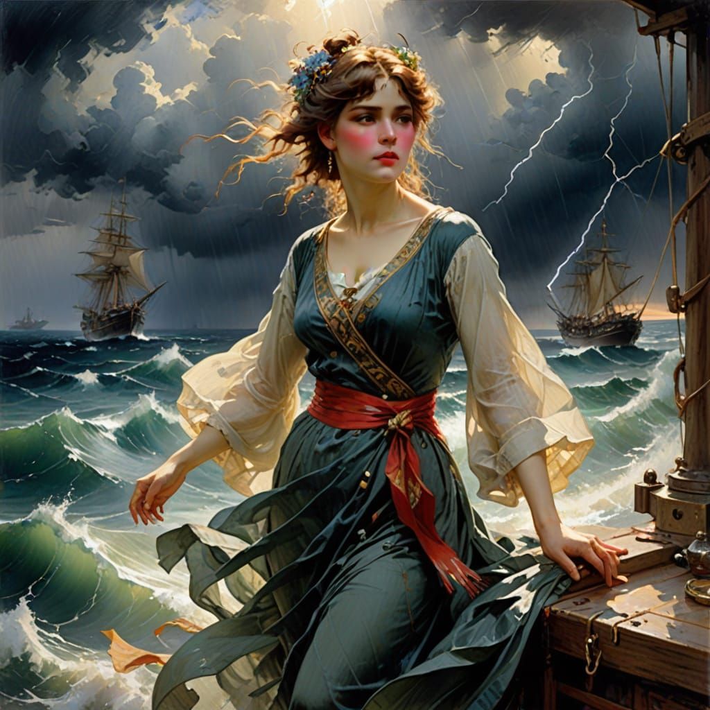 Surreal Stormy Seascape in Expressive Watercolour