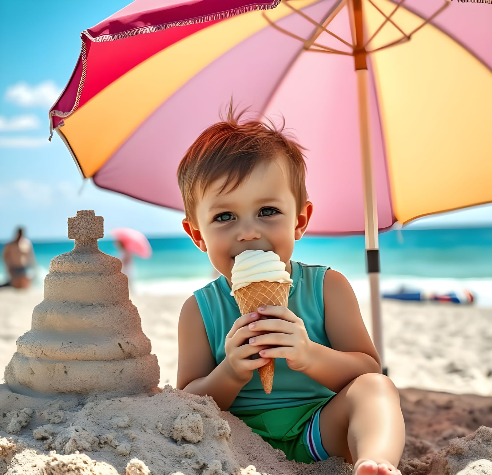 Child's Paradise on a Colourful Beach