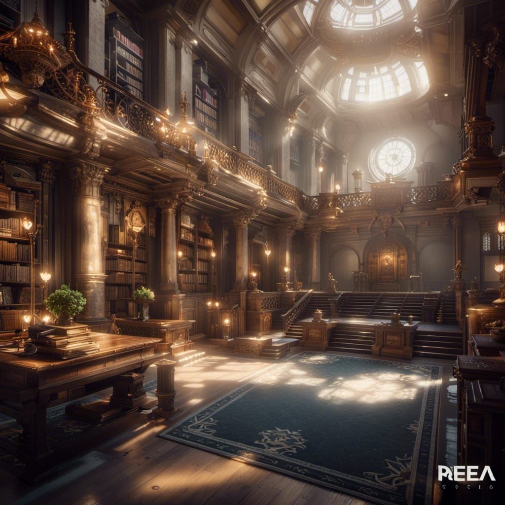 Cinematic 3D Library Render in Unreal Engine