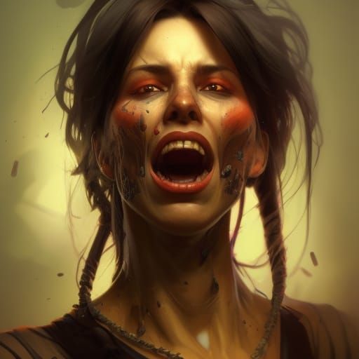 Detailed Portrait of a Deathshriek in Splash Art Style