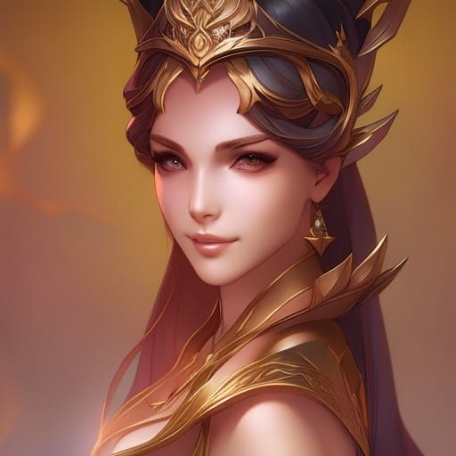 Beautiful Princess Portrait in Art Nouveau Style