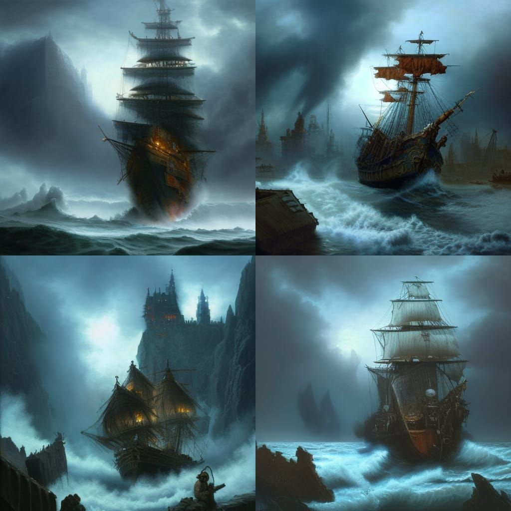 Epic Ghost Pirate in Detailed Digital Painting