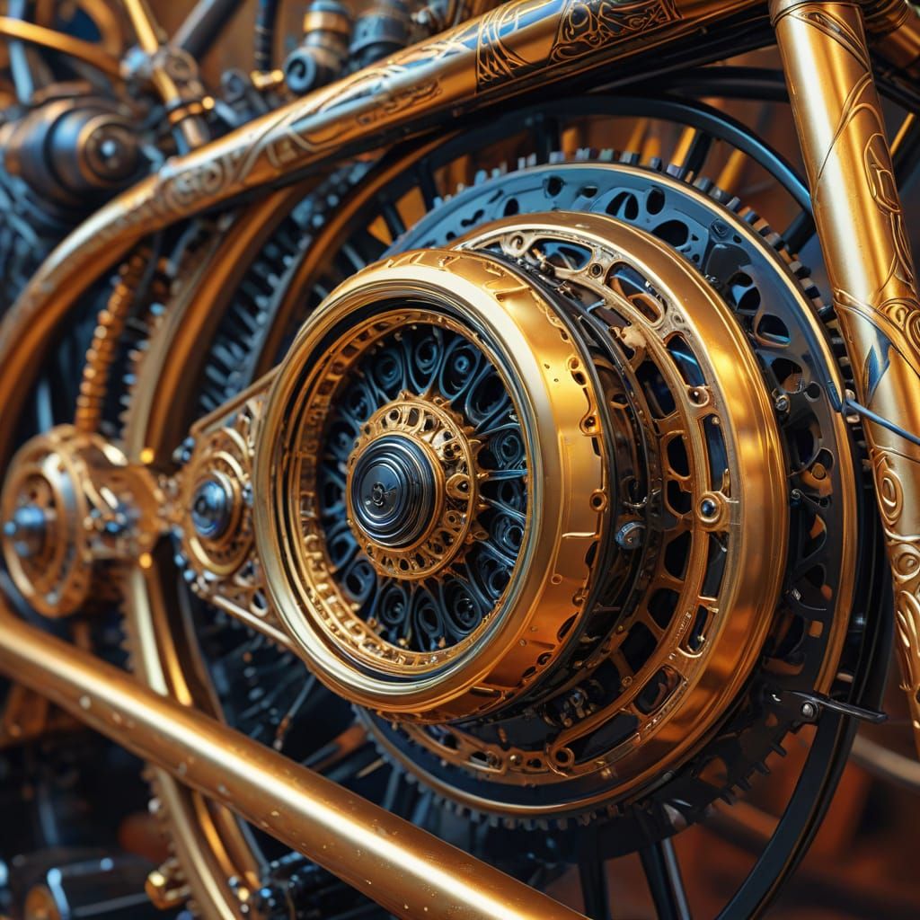 Airbrush Art: Steampunk Bicycle with Geometric Designs