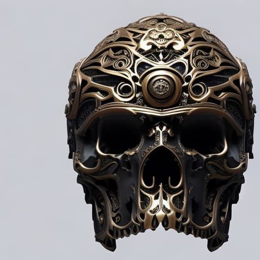 Steampunk Skull: Hyperrealistic Mechanical Dark Fantasy Art