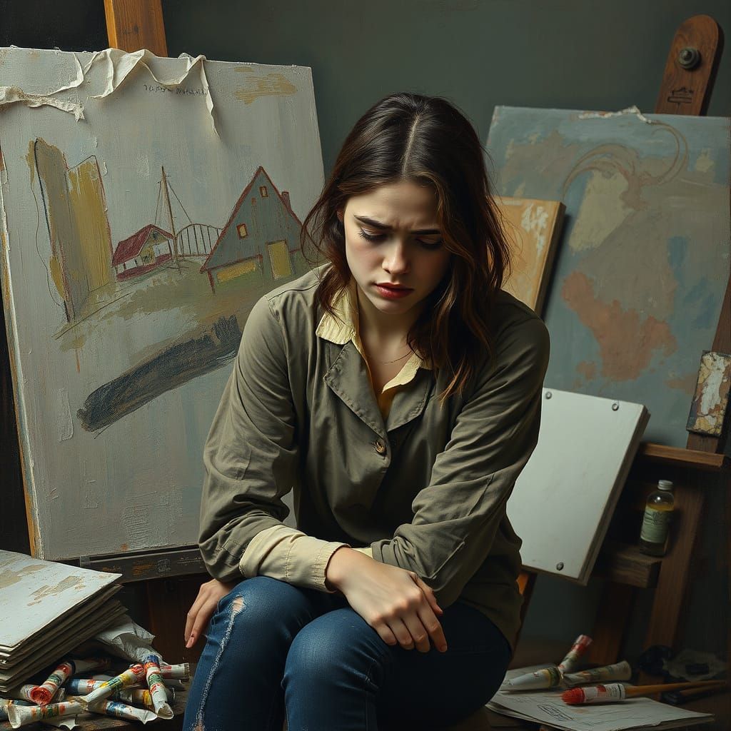 A Young Artist Overwhelmed by Her Creativity