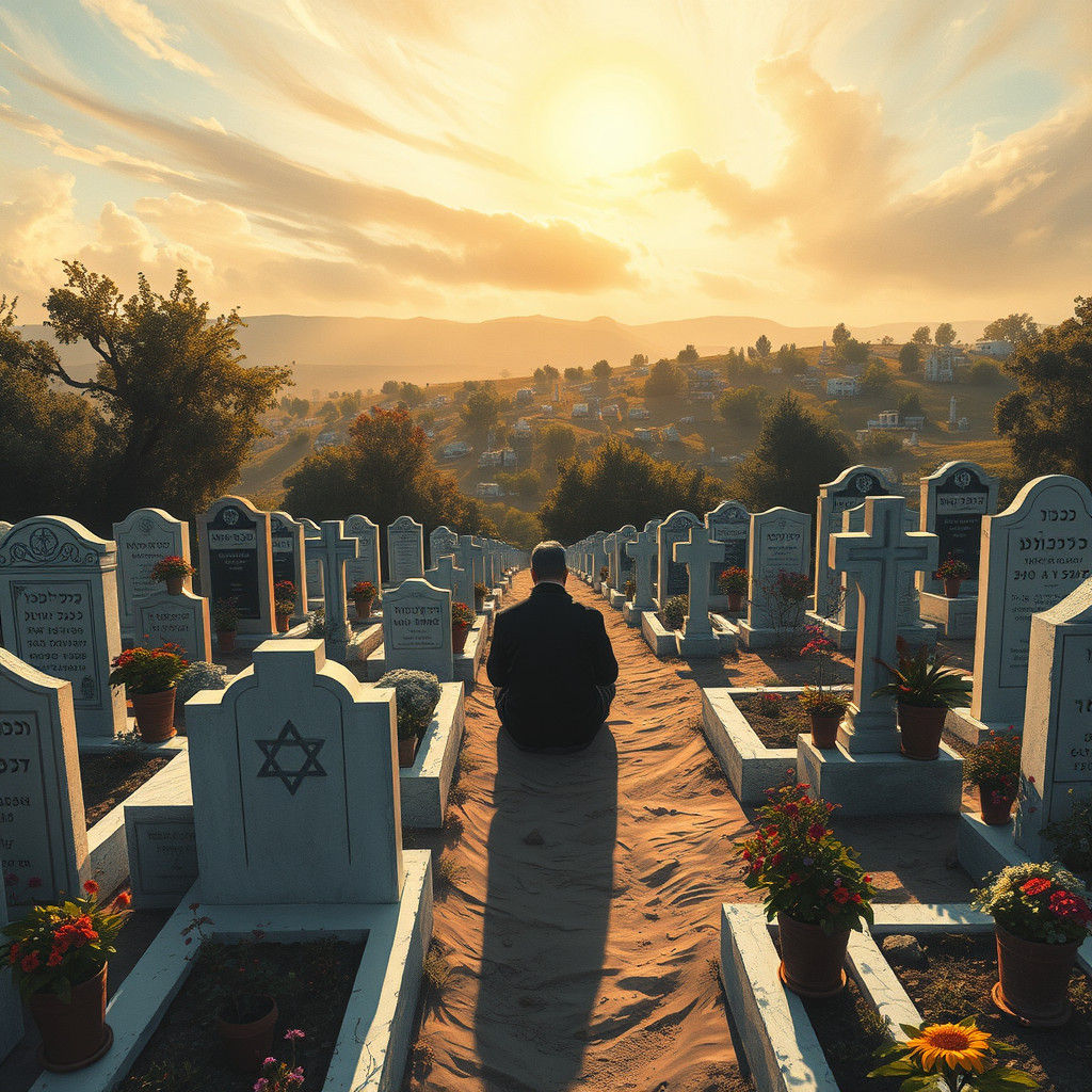 Contemplative Cemetery Scene Inspired by Wyeth