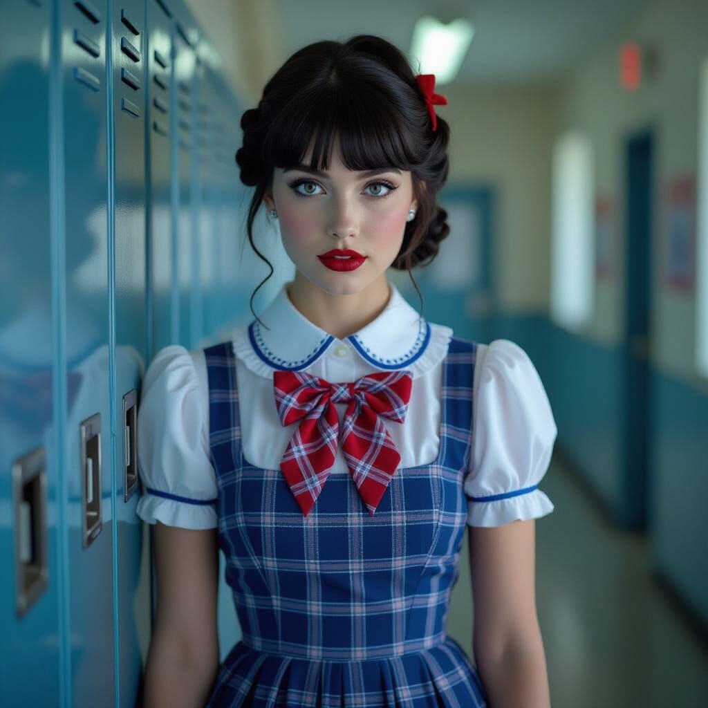 Steampunk Schoolgirl Portrait in Cinematic Style