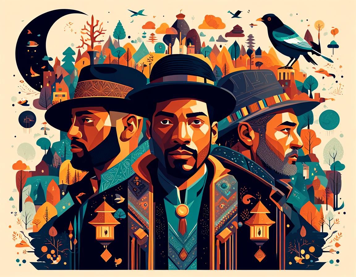 Enchanted Men in Dynamic Monochromatic Lighting