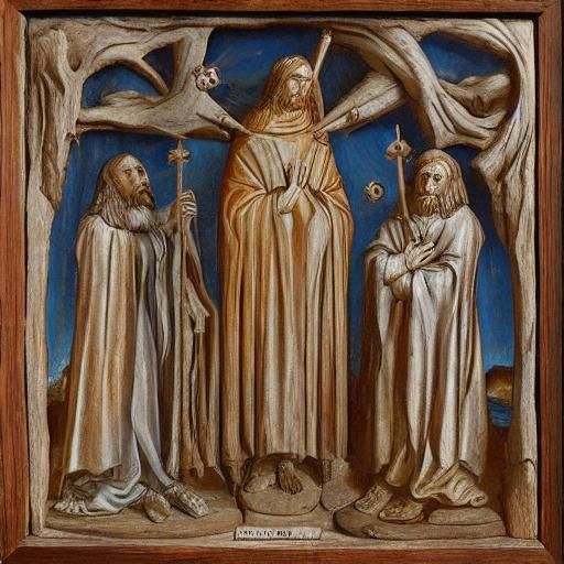 Saints Boris and Gleb: A Surreal Wood Carving