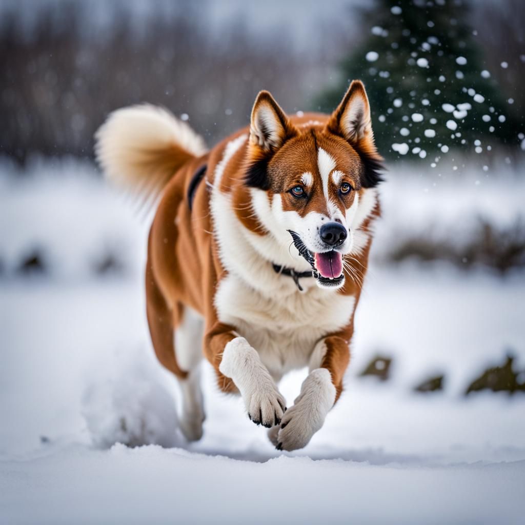 Arctic Fox Playing in Snow, Professional Photography