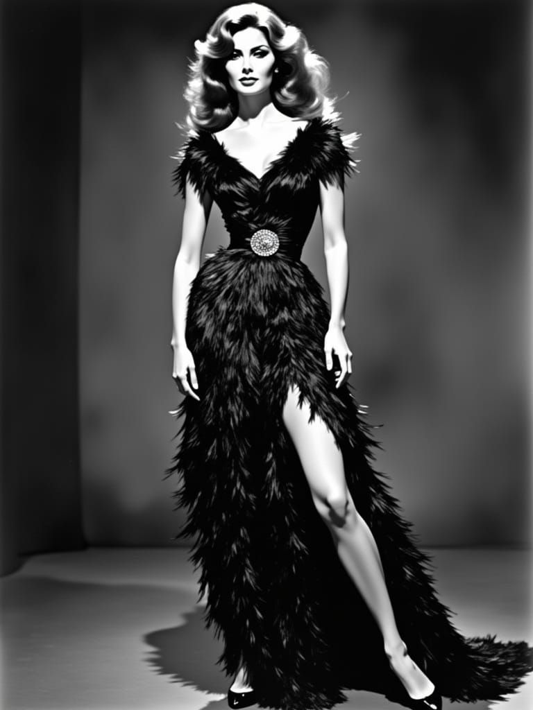 Raquel Welch in Feathers, Inspired by Newton