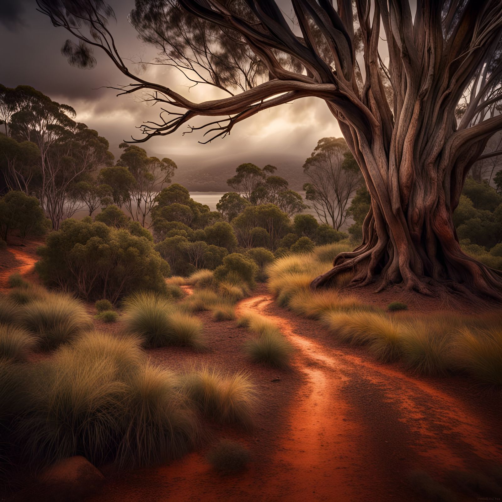 Impressionist Australian Landscape in Hyperrealistic Style