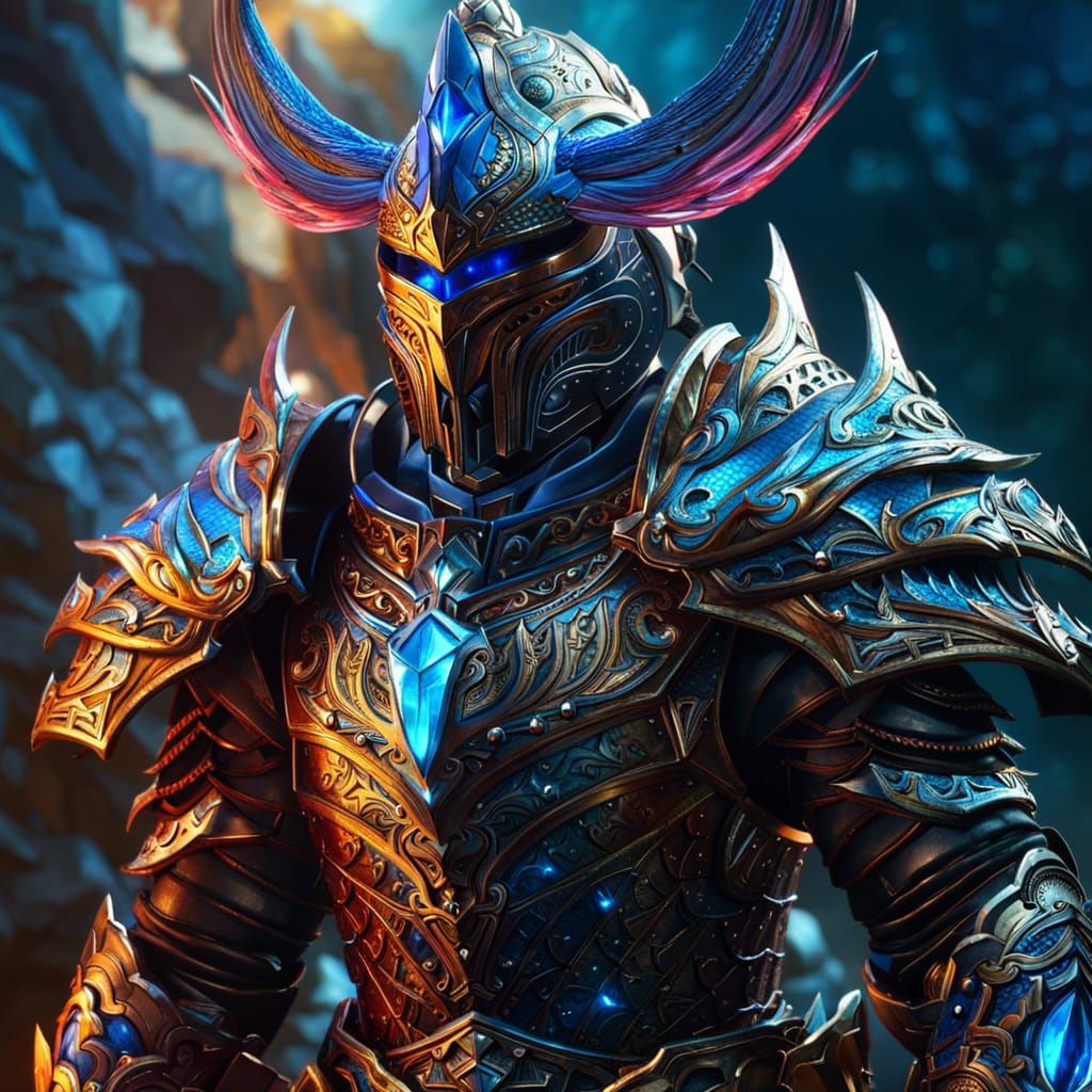 Crystal Armored Warrior Concept Art in 8K