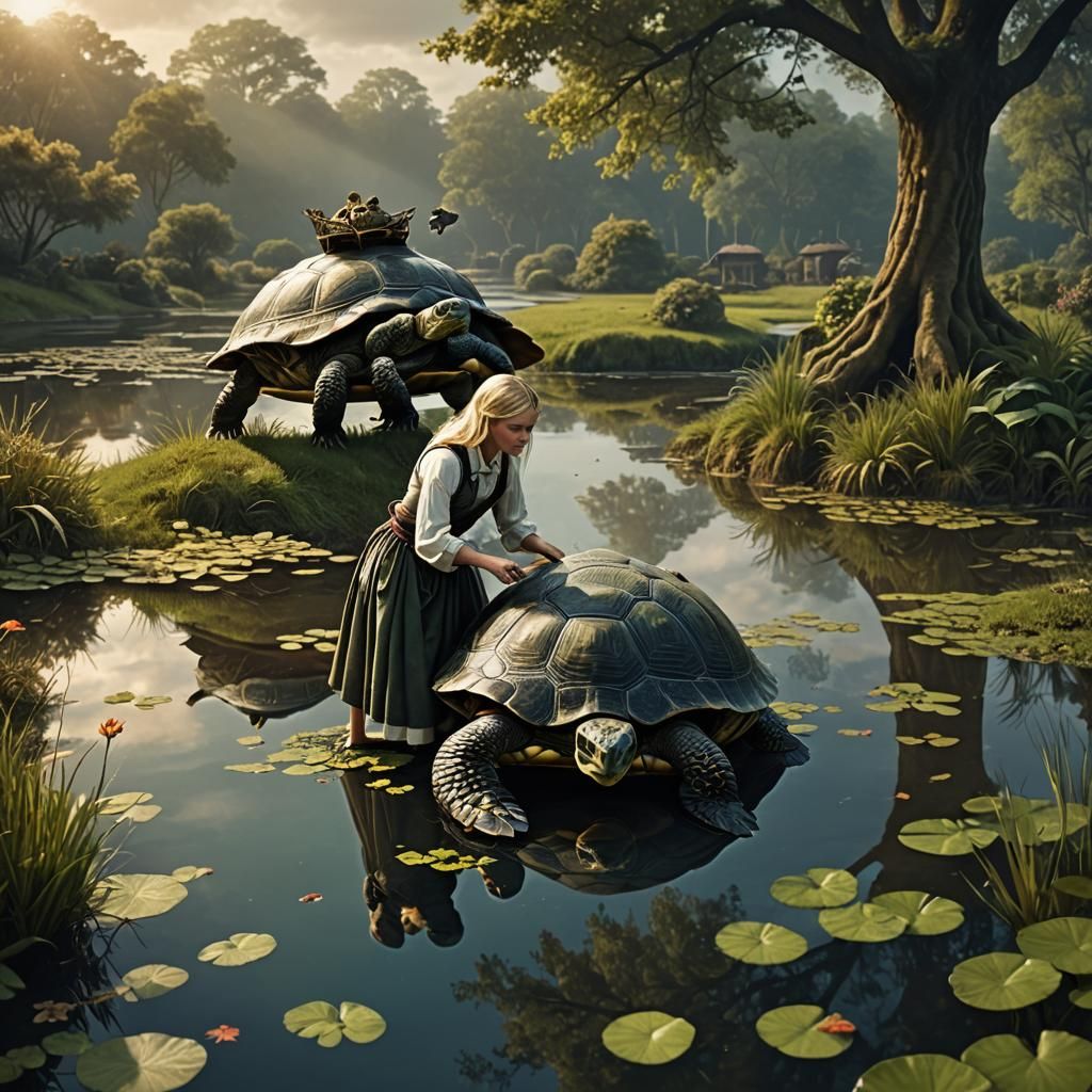 Turtle's Unceremonious Pond Relocation: Digital Matte Painti...