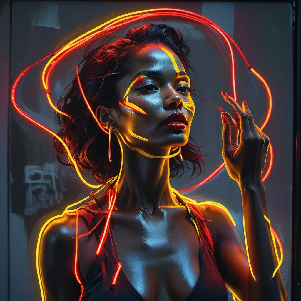 Neon Street Artist Performance in Bold Colors