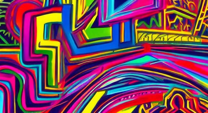 Kaleidoscopic Cityscape: Vibrant Abstract Art