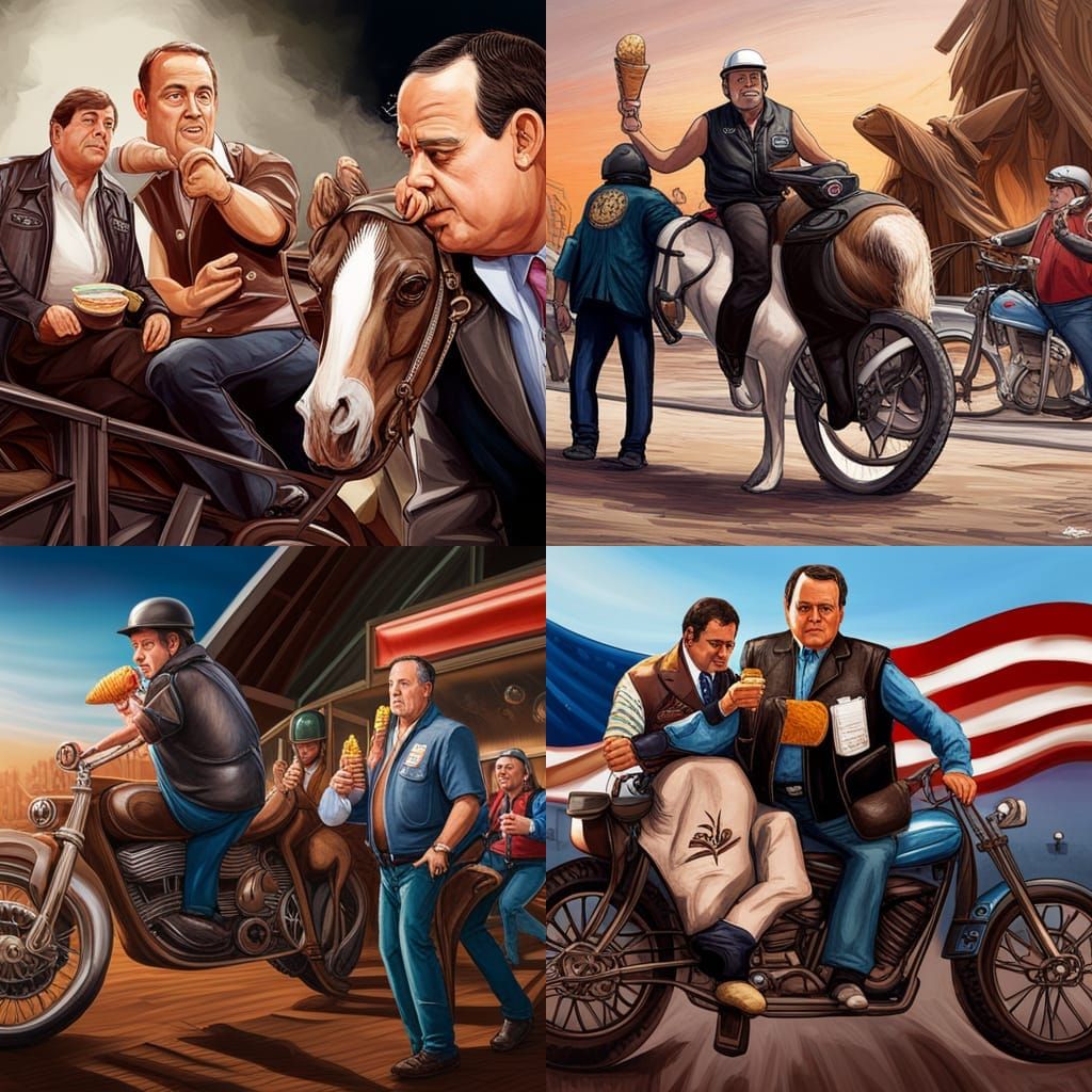 Christie and Pence Rodeo in Hyperrealism Style