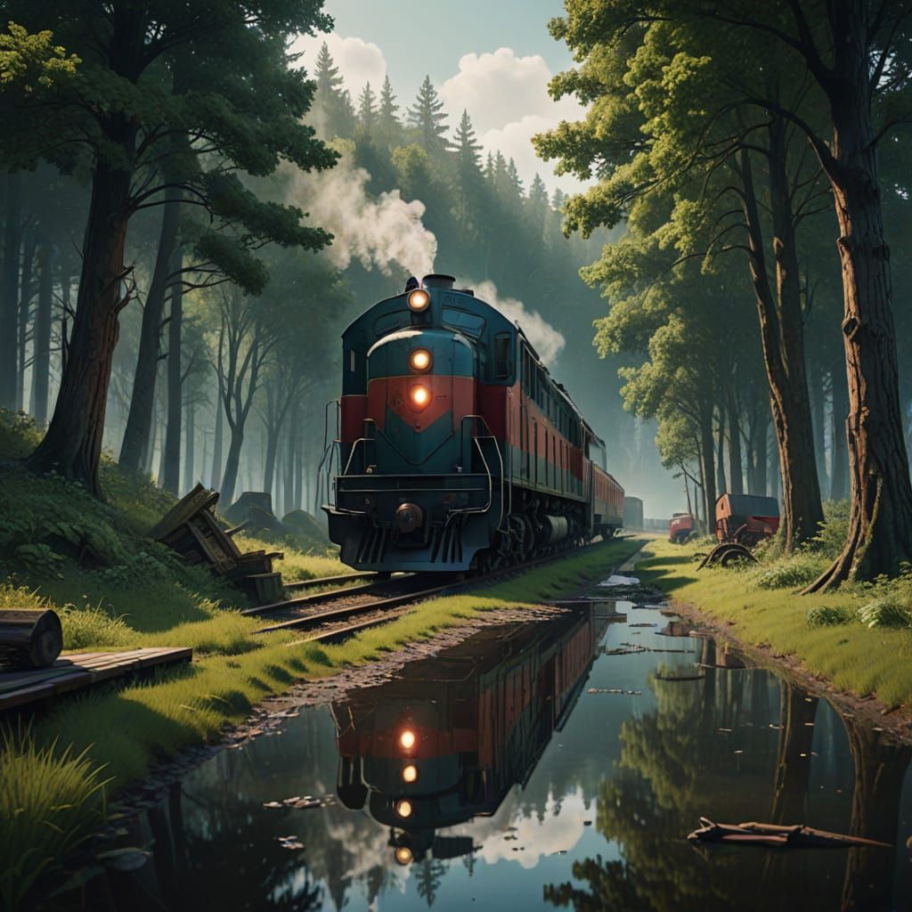 Vibrant Library Train Soars into Fantasy Realism