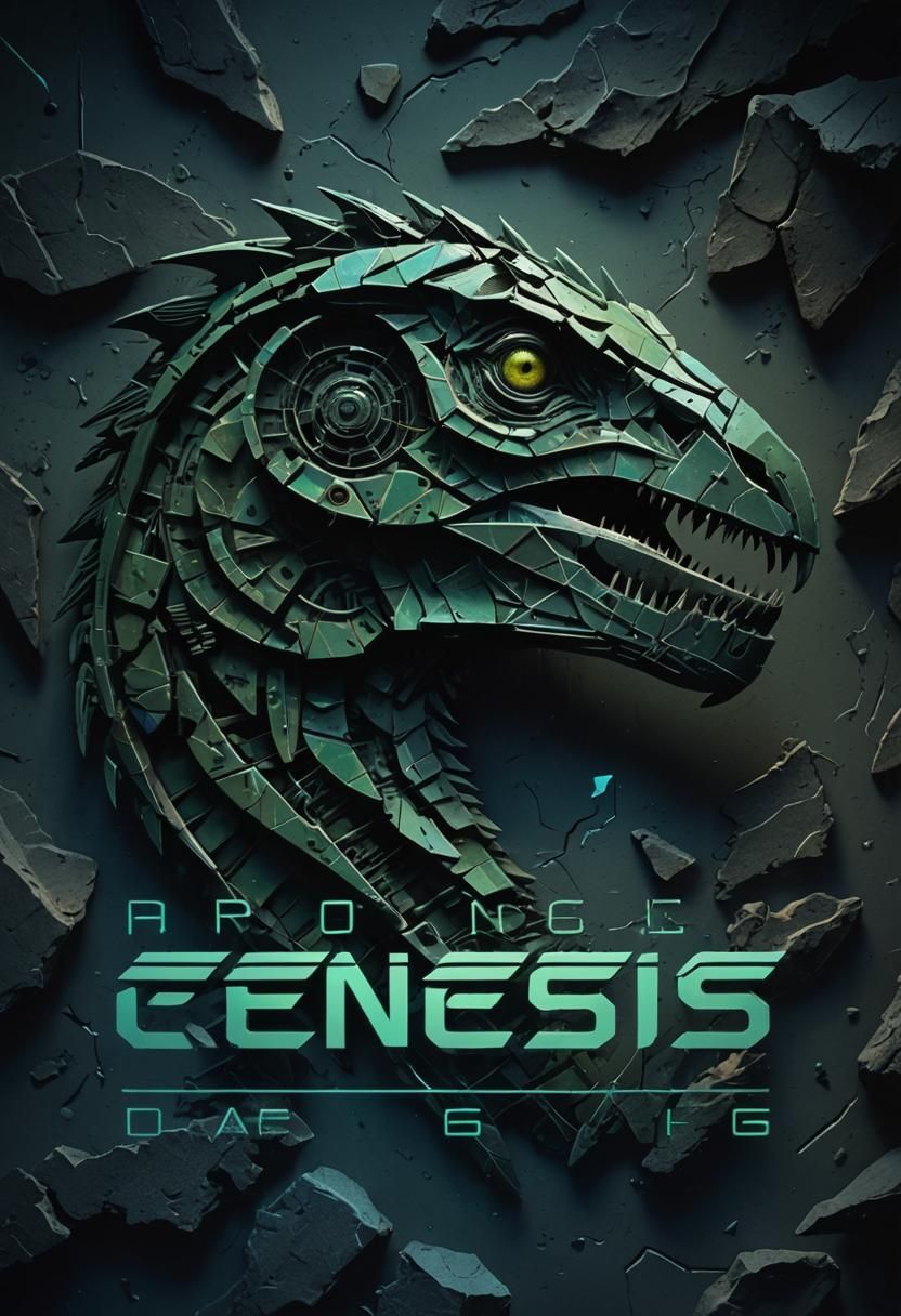 Geometric Raptor Silhouette in Neon-Noir Futurism