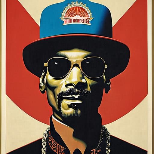 Snoop Dogg Portrait in Surreal Pop Art Style